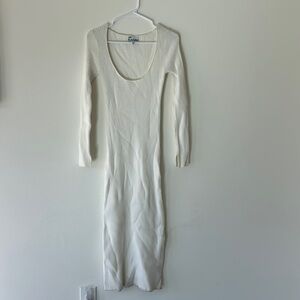 Ganni ribbed long sleeve maxi dress